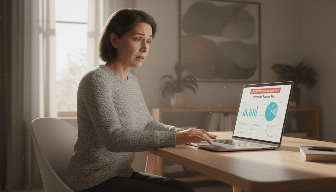 Een persoon twijfelt bij gebruik van financiele software