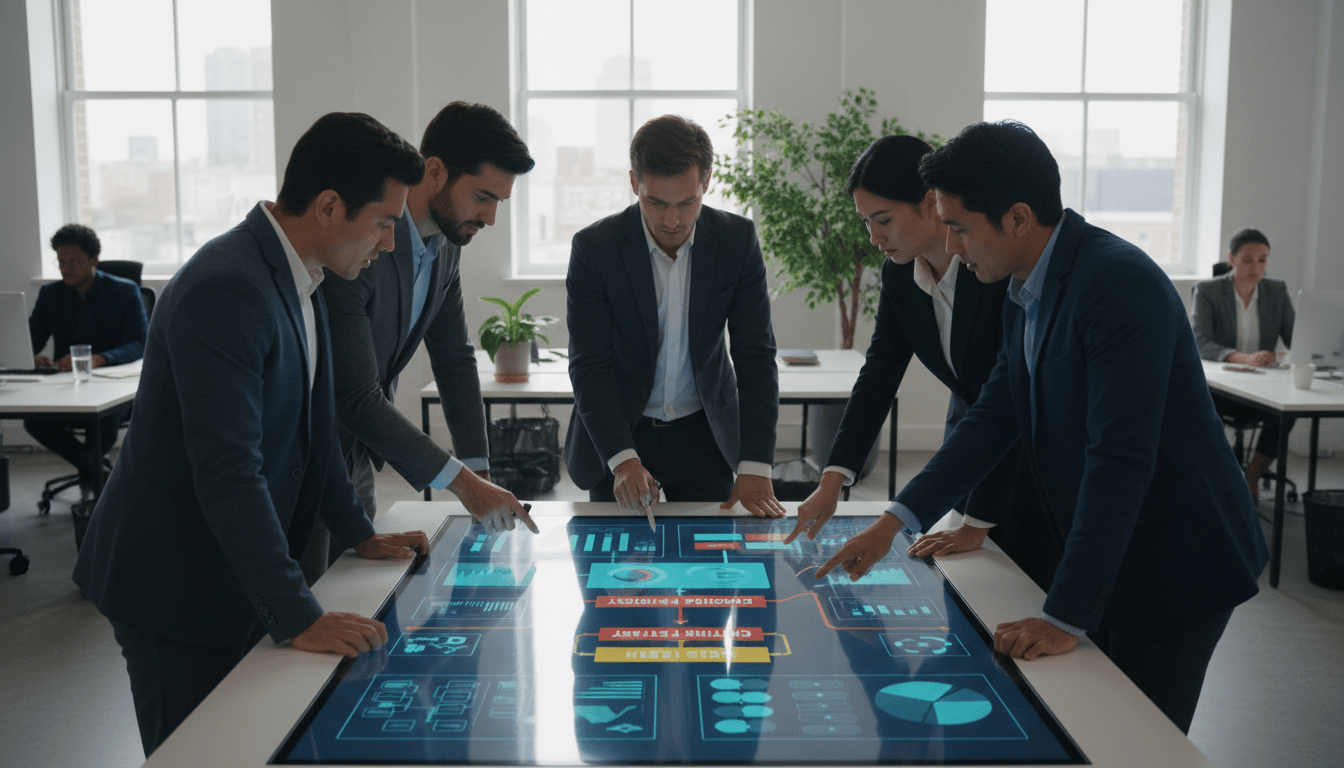 Een team werkt samen aan digitale automatiseringstools