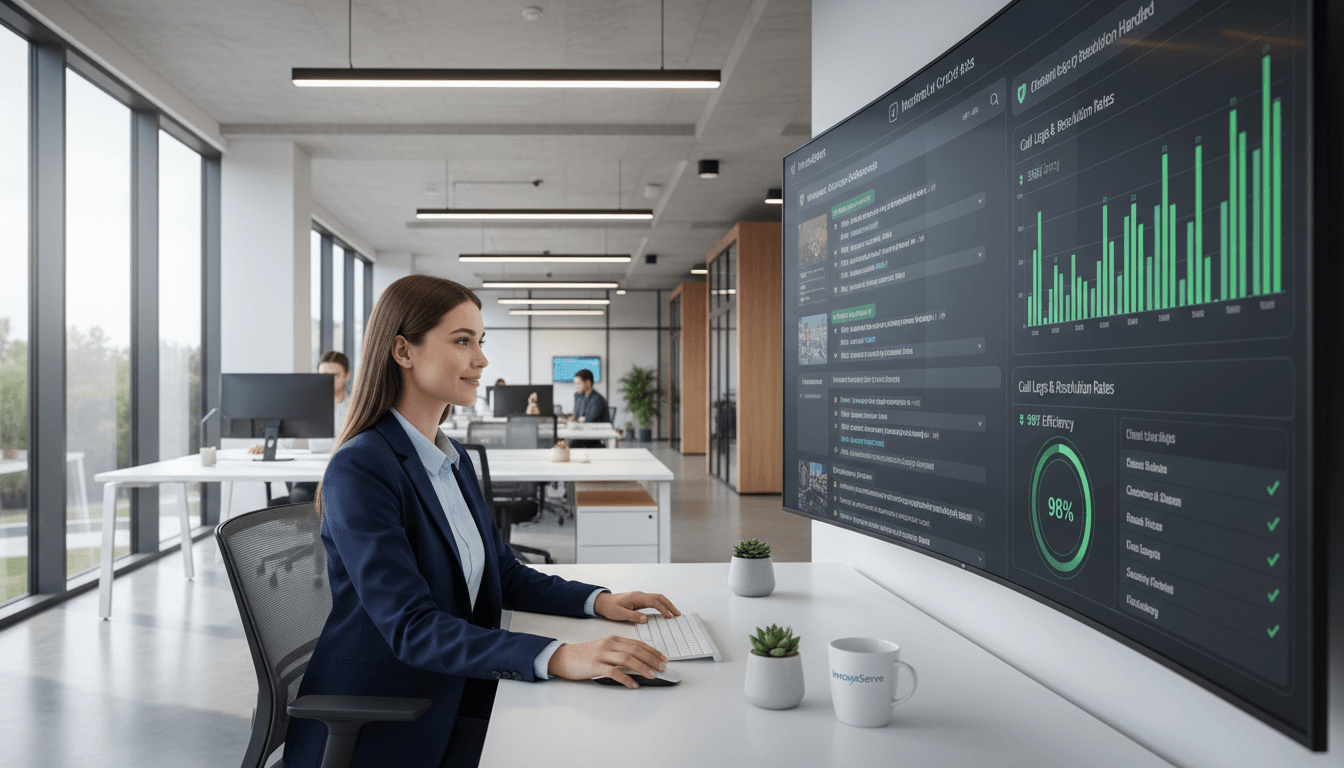 Een werknemer monitort moeiteloos ai automatisering logs