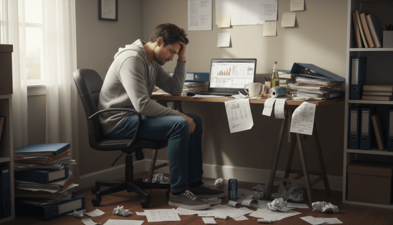 Een zzp er worstelt met factuur software