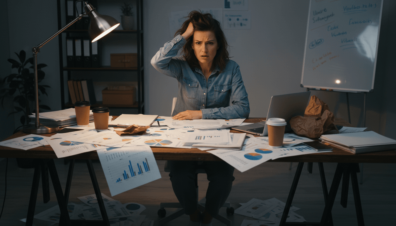 Frustrerende ondernemer worstelt met zakelijke planning