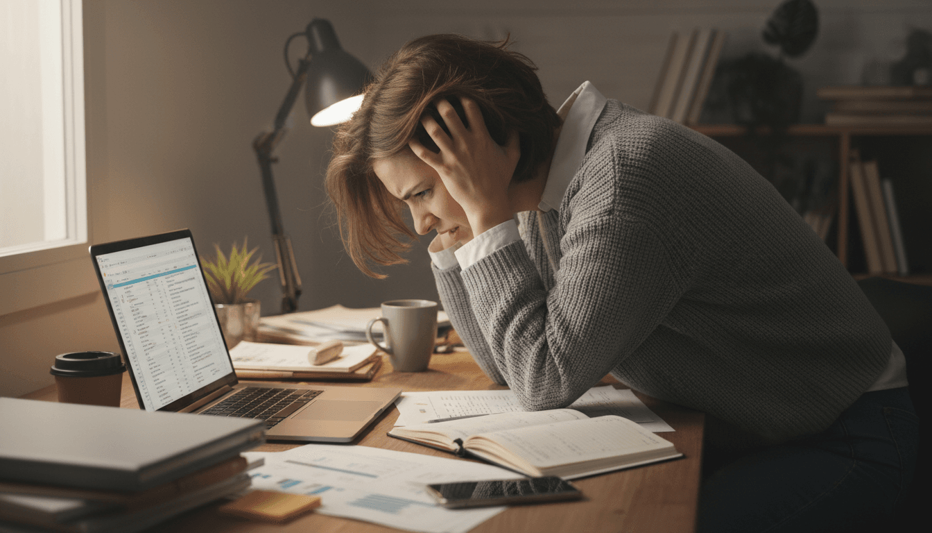 Frustrerende ploegendienst planner werkt met rommelige spreadsheets