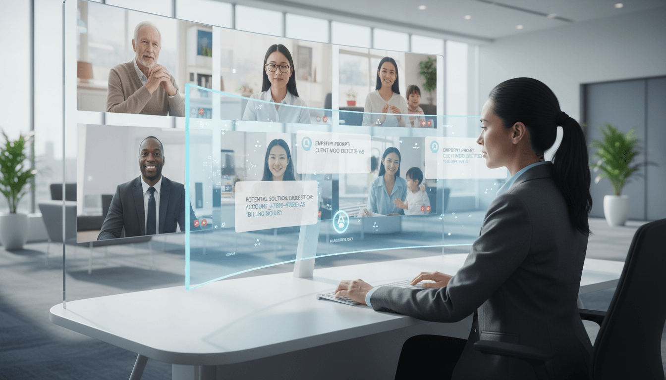 Klantenservice professional werkt met AI automatisering vandaag