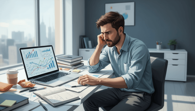 Ondernemer analyseert grafieken om omzet te verhogen