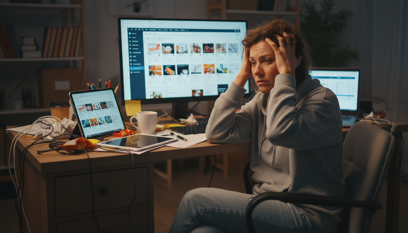 Een ondernemer worstelt met soorten marketing automatiseren