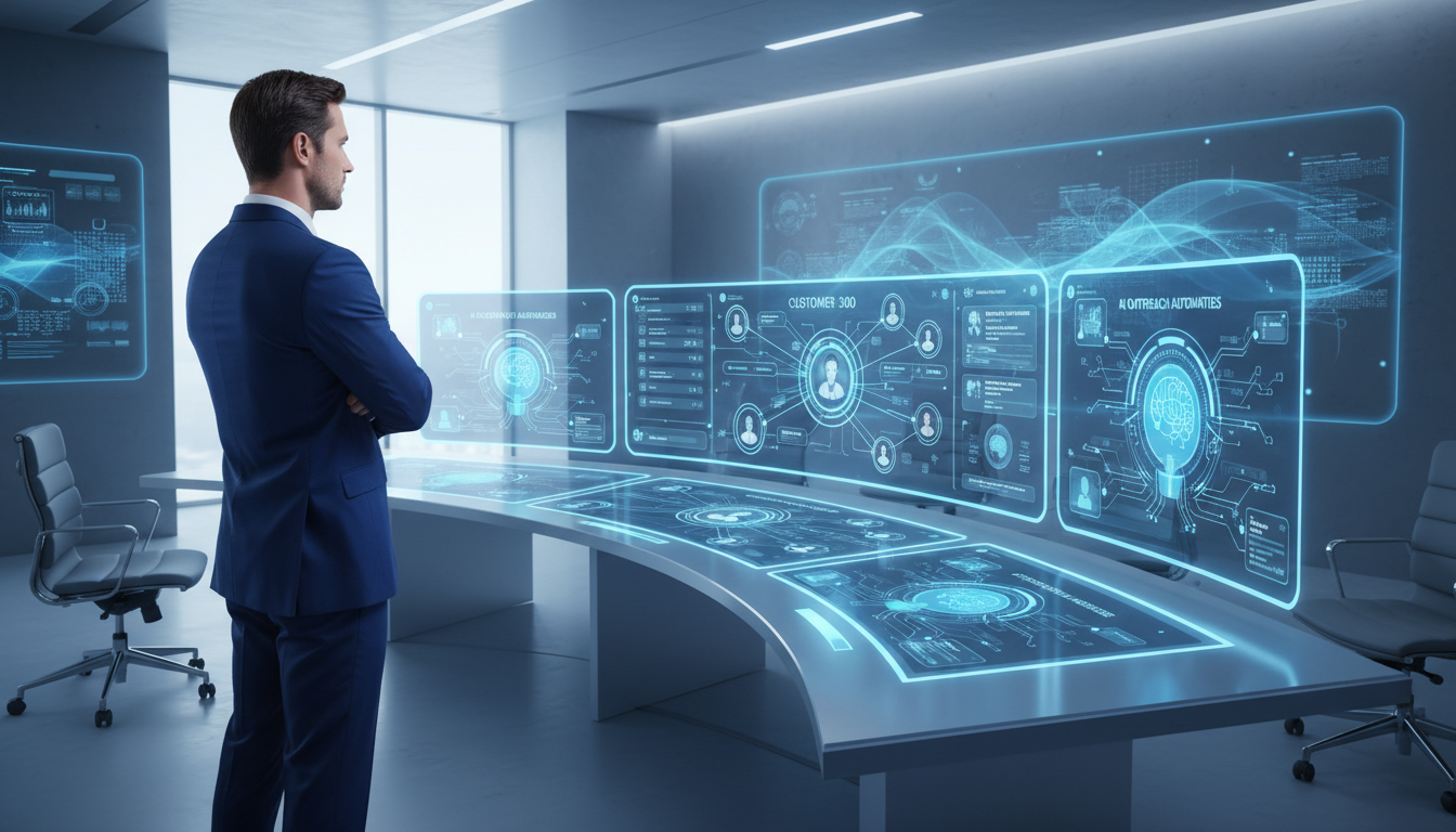 Een sales manager gebruikt marketing automatisering software
