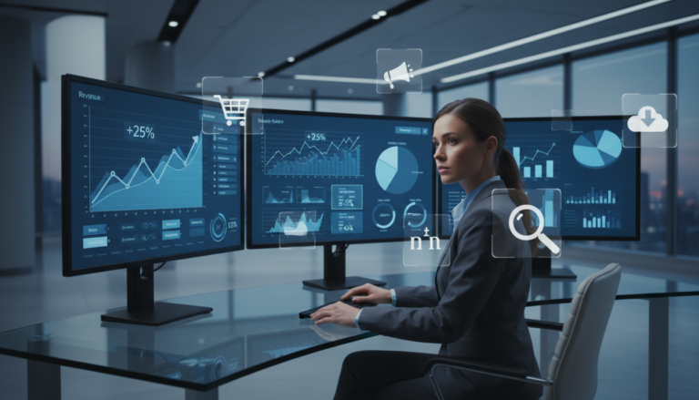 Ondernemer analyseert zoekmachine optimalisatie kosten data