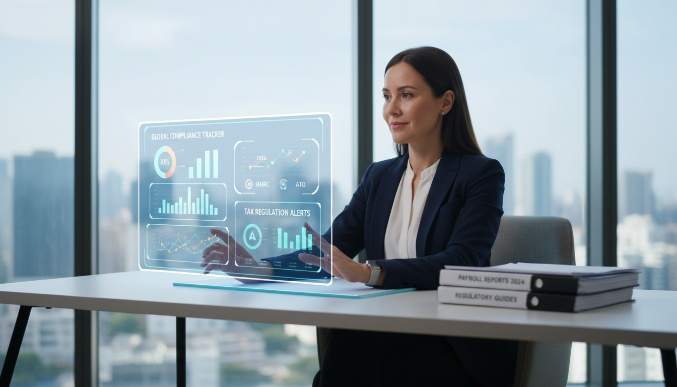 Salaris automatisering specialist controleert compliance dashboard